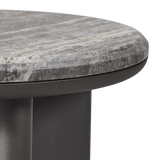 Palm Beach Aluminium Round Side Table | Aluminium Asteroid, Travertine Dark Grey,