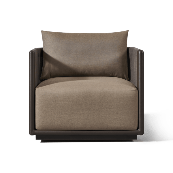 Palm Beach Aluminium Swivel Lounge Chair | Aluminium Asteroid, Copacabana Midnight, Rope Dark Grey