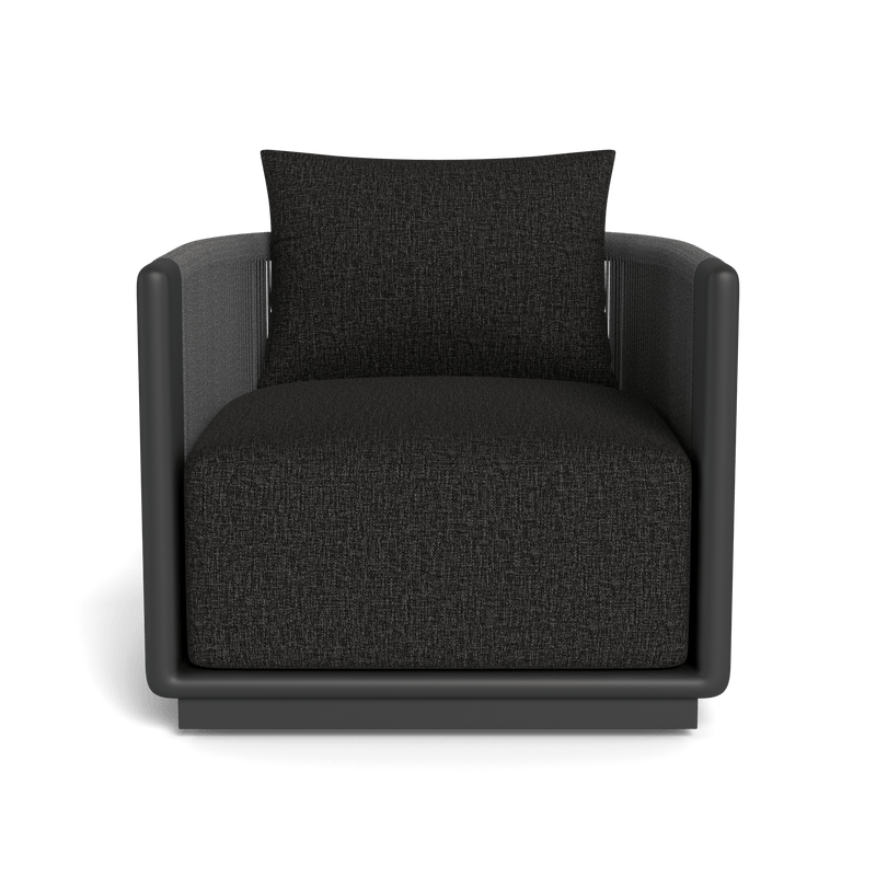 Palm Beach Aluminium Swivel Lounge Chair | Aluminium Asteroid, Copacabana Midnight, Rope Dark Grey