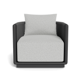 Palm Beach Aluminium Swivel Lounge Chair | Aluminium Asteroid, Copacabana Sand, Rope Dark Grey