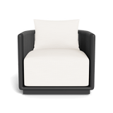 Palm Beach Aluminium Swivel Lounge Chair | Aluminium Asteroid, Panama Blanco, Rope Dark Grey