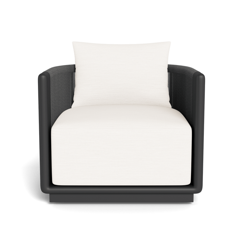 Palm Beach Aluminium Swivel Lounge Chair | Aluminium Asteroid, Panama Blanco, Rope Dark Grey