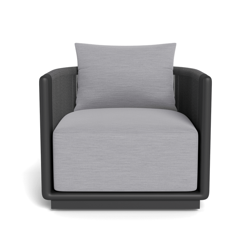 Palm Beach Aluminium Swivel Lounge Chair | Aluminium Asteroid, Panama Cloud, Rope Dark Grey