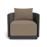 Palm Beach Aluminium Swivel Lounge Chair | Aluminium Asteroid, Panama Coco, Rope Dark Grey