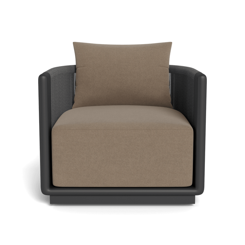 Palm Beach Aluminium Swivel Lounge Chair | Aluminium Asteroid, Panama Coco, Rope Dark Grey