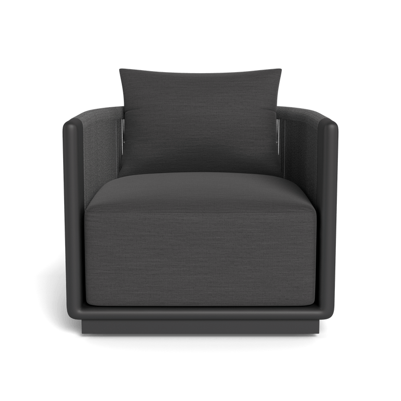 Palm Beach Aluminium Swivel Lounge Chair | Aluminium Asteroid, Panama Grafito, Rope Dark Grey