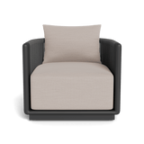 Palm Beach Aluminium Swivel Lounge Chair | Aluminium Asteroid, Panama Marble, Rope Dark Grey