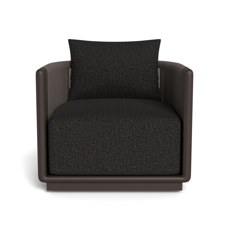 Palm Beach Aluminium Swivel Lounge Chair | Aluminium Bronze, Copacabana Midnight, Rope Umber