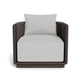 Palm Beach Aluminium Swivel Lounge Chair | Aluminium Bronze, Copacabana Sand, Rope Umber