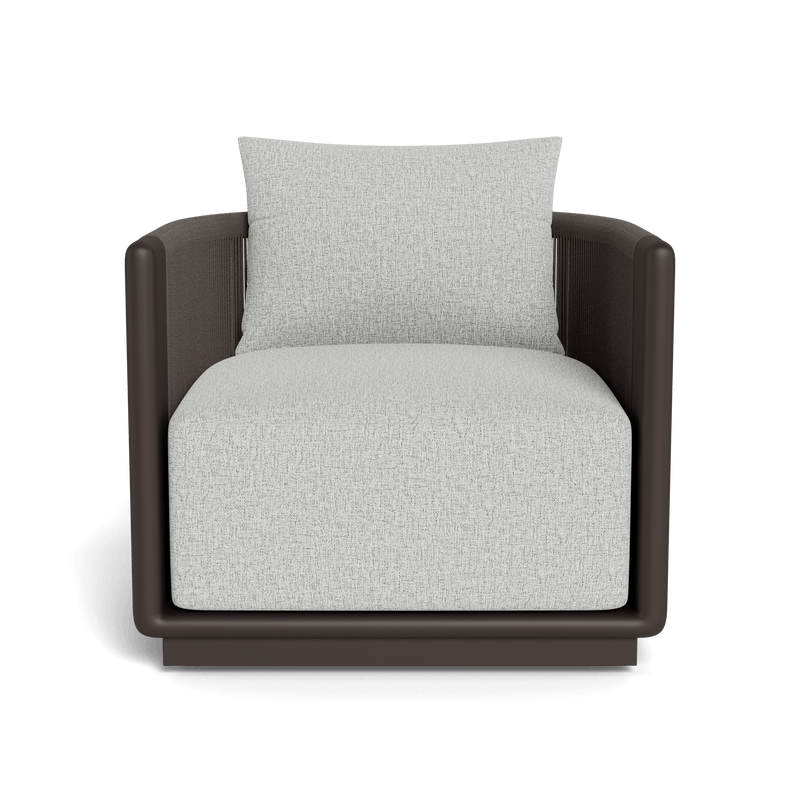 Palm Beach Aluminium Swivel Lounge Chair | Aluminium Bronze, Copacabana Sand, Rope Umber