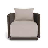 Palm Beach Aluminium Swivel Lounge Chair | Aluminium Bronze, Panama Marble, Rope Umber