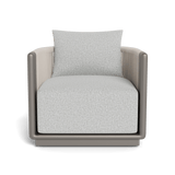 Palm Beach Aluminium Swivel Lounge Chair | Aluminium Taupe, Copacabana Sand, Rope Shell