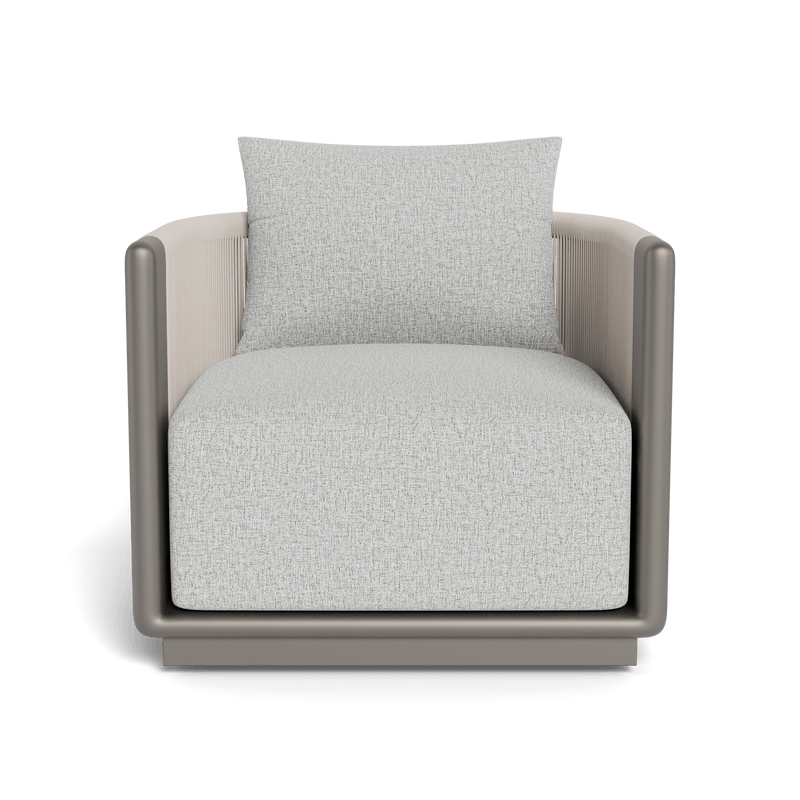 Palm Beach Aluminium Swivel Lounge Chair | Aluminium Taupe, Copacabana Sand, Rope Shell