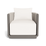 Palm Beach Aluminium Swivel Lounge Chair | Aluminium Taupe, Panama Blanco, Rope Shell