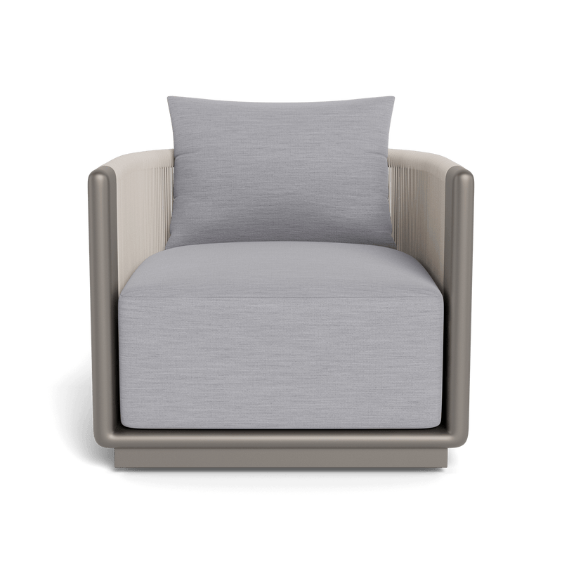 Palm Beach Aluminium Swivel Lounge Chair | Aluminium Taupe, Panama Cloud, Rope Shell