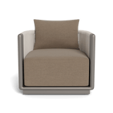 Palm Beach Aluminium Swivel Lounge Chair | Aluminium Taupe, Panama Coco, Rope Shell