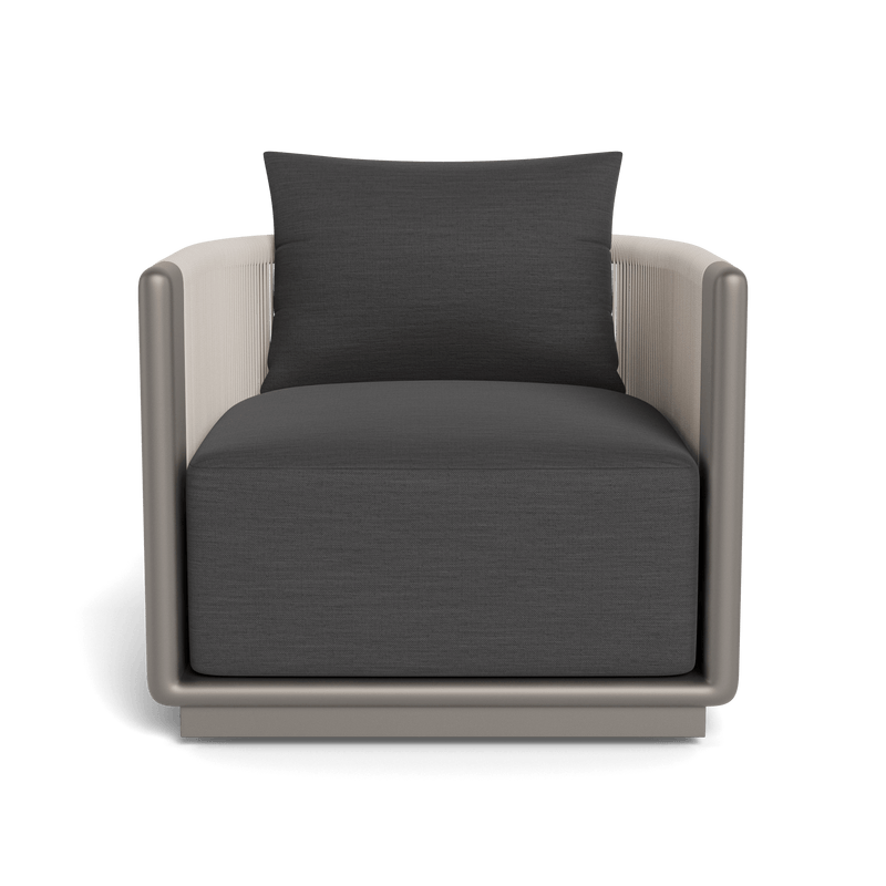 Palm Beach Aluminium Swivel Lounge Chair | Aluminium Taupe, Panama Grafito, Rope Shell