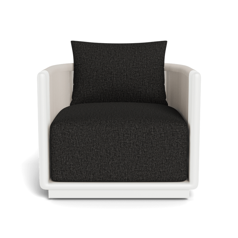 Palm Beach Aluminium Swivel Lounge Chair | Aluminium White, Copacabana Midnight, Rope Shell