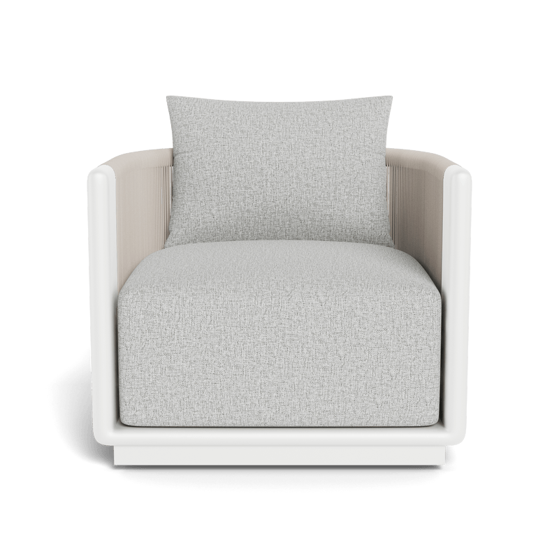 Palm Beach Aluminium Swivel Lounge Chair | Aluminium White, Copacabana Sand, Rope Shell