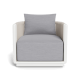 Palm Beach Aluminium Swivel Lounge Chair | Aluminium White, Panama Cloud, Rope Shell