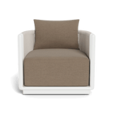 Palm Beach Aluminium Swivel Lounge Chair | Aluminium White, Panama Coco, Rope Shell