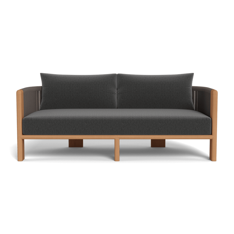 Palm Beach Teak 2 Seat Sofa | Teak Natural, Marley Boulder, Rope Stone