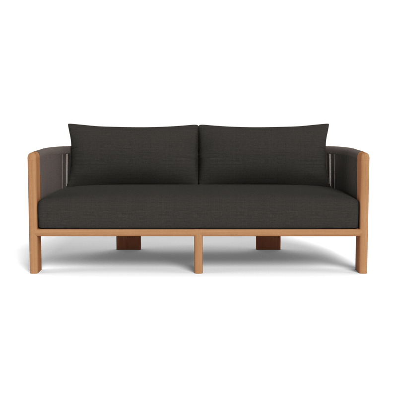 Palm Beach Teak 2 Seat Sofa | Teak Natural, Monterey Charcoal, Rope Stone