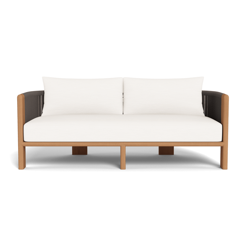 Palm Beach Teak 2 Seat Sofa | Teak Natural, Panama Blanco, Rope Stone