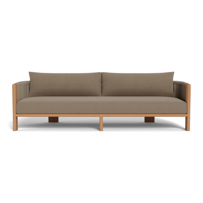 Palm Beach Teak 3 Seat Sofa | Teak Natural, Copacabana Midnight, Rope Dark Grey