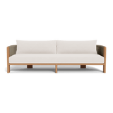 Palm Beach Teak 3 Seat Sofa | Teak Natural, Marley Snow, Rope Stone