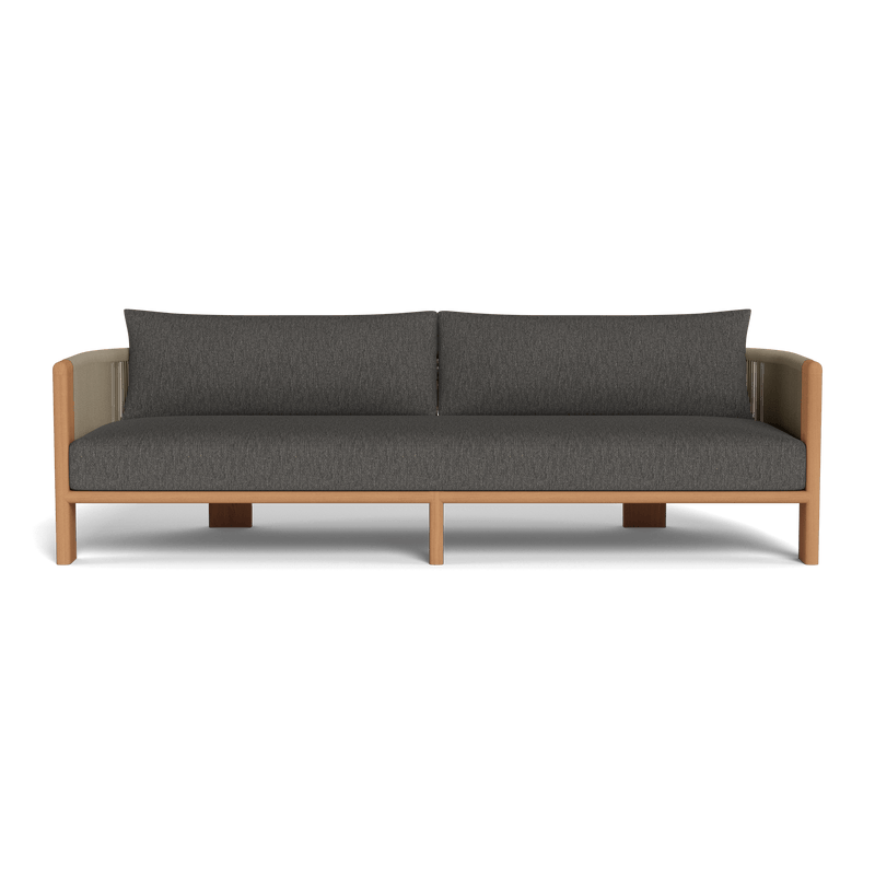 Palm Beach Teak 3 Seat Sofa | Teak Natural, Pebble Smoke, Rope Stone