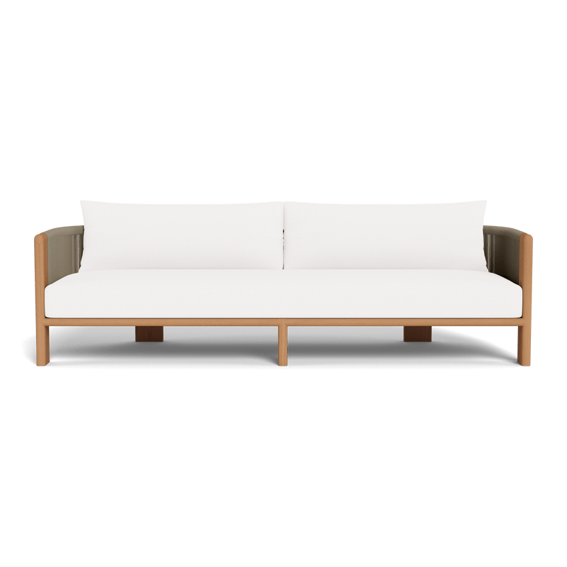 Palm Beach Teak 3 Seat Sofa | Teak Natural, Pebble White, Rope Stone