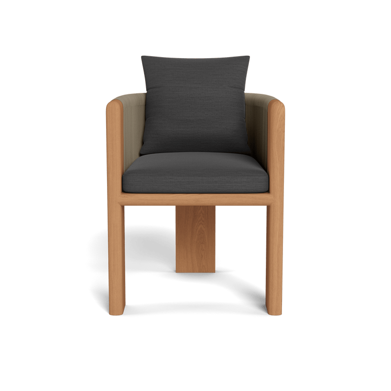 Palm Beach Teak Dining Chair | Teak Natural, Panama Grafito, Rope Stone