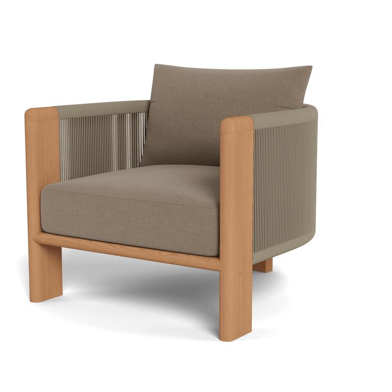 Palm Beach Teak Lounge Chair | Teak Natural, Copacabana Midnight, Rope Dark Grey