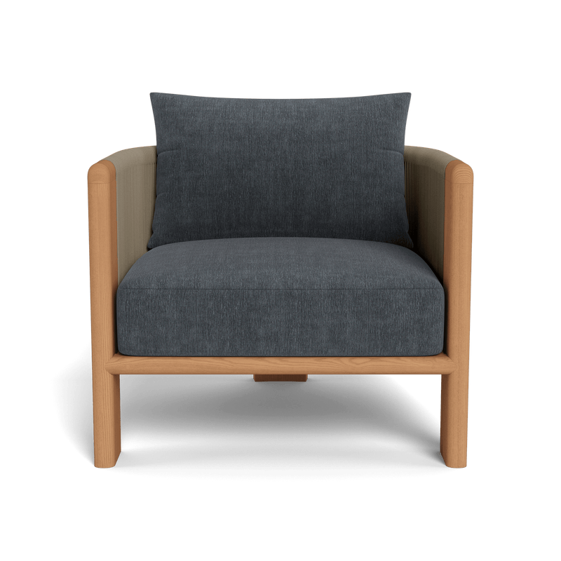 Palm Beach Teak Lounge Chair | Teak Natural, Altona Slate, Rope Stone