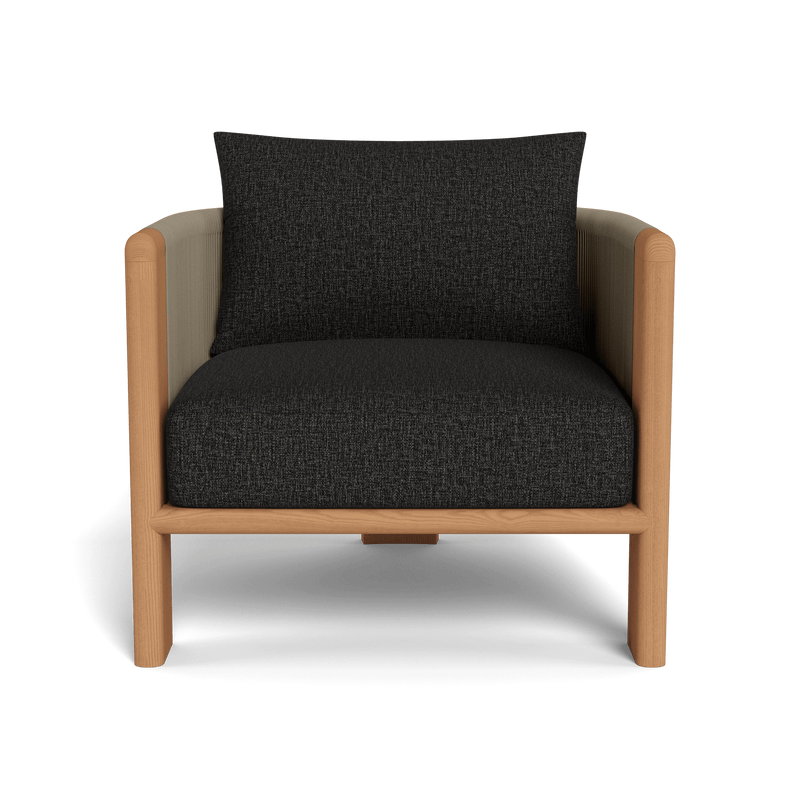 Palm Beach Teak Lounge Chair | Teak Natural, Copacabana Midnight, Rope Stone