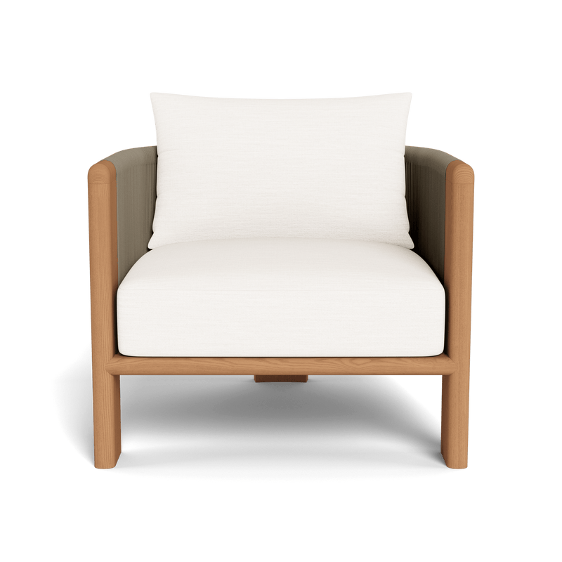 Palm Beach Teak Lounge Chair | Teak Natural, Panama Blanco, Rope Stone