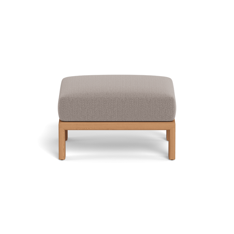 Palm Beach Teak Ottoman | Teak Natural, Marley Chinchilla,