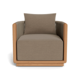 Palm Beach Teak Swivel Lounge Chair | Teak Natural, Copacabana Midnight, Rope Dark Grey