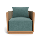 Palm Beach Teak Swivel Lounge Chair | Teak Natural, Altona Dew, Rope Stone