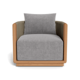 Palm Beach Teak Swivel Lounge Chair | Teak Natural, Altona Dove, Rope Stone