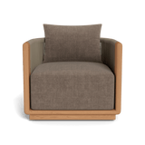 Palm Beach Teak Swivel Lounge Chair | Teak Natural, Altona Mink, Rope Stone