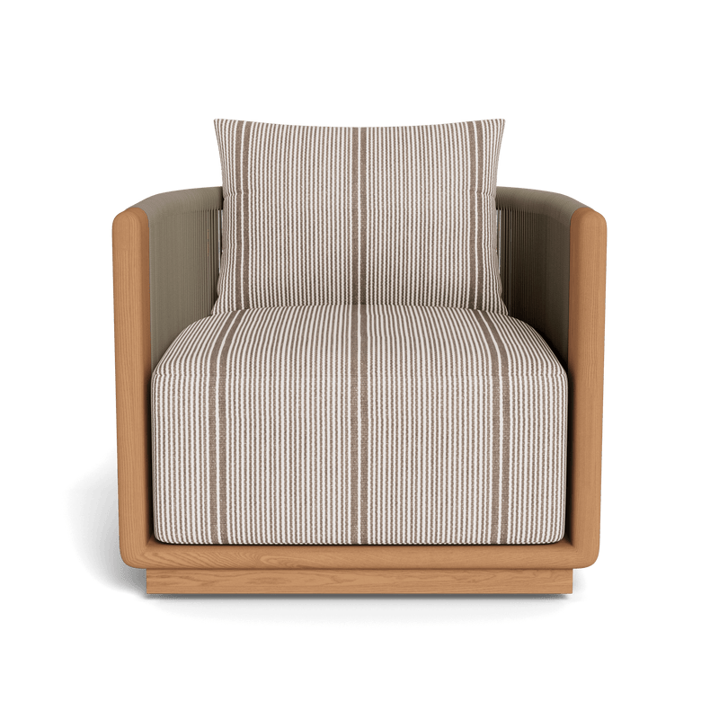 Palm Beach Teak Swivel Lounge Chair | Teak Natural, Bateau Cocoon, Rope Stone