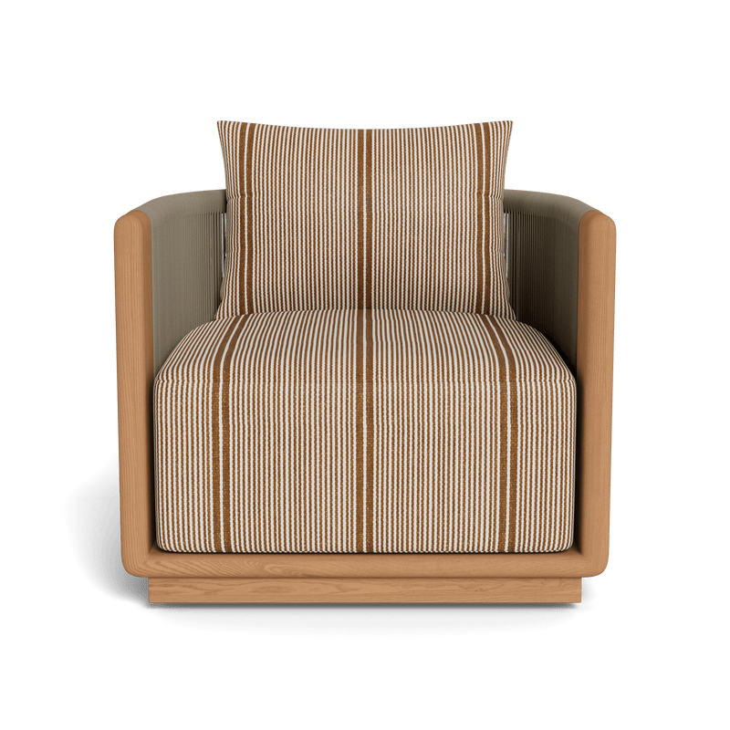 Palm Beach Teak Swivel Lounge Chair | Teak Natural, Bateau Teak, Rope Stone