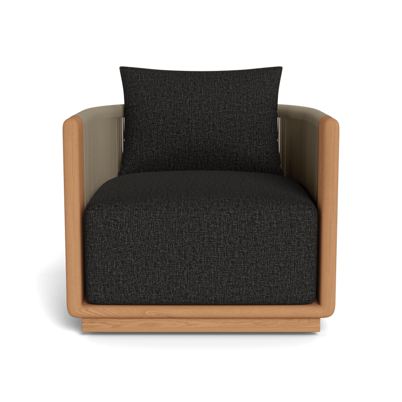 Palm Beach Teak Swivel Lounge Chair | Teak Natural, Copacabana Midnight, Rope Stone