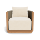 Palm Beach Teak Swivel Lounge Chair | Teak Natural, Marley Parchment, Rope Stone