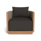 Palm Beach Teak Swivel Lounge Chair | Teak Natural, Monterey Charcoal, Rope Stone