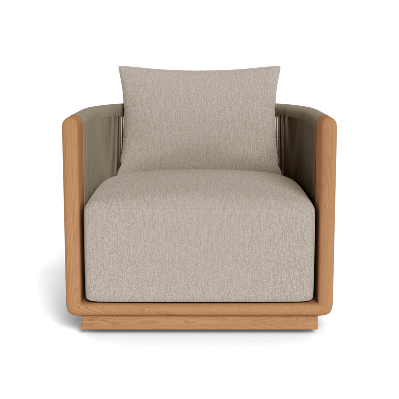 Palm Beach Teak Swivel Lounge Chair | Teak Natural, Monterey Sand, Rope Stone