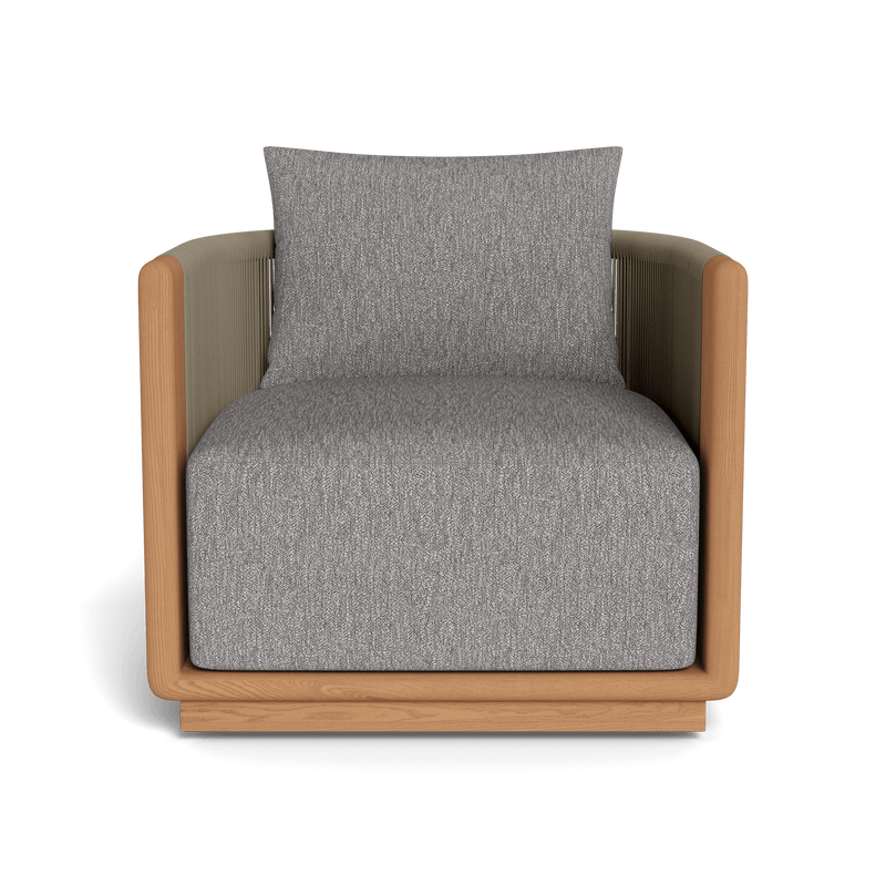 Palm Beach Teak Swivel Lounge Chair | Teak Natural, Monterey Sand, Rope Stone