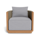 Palm Beach Teak Swivel Lounge Chair | Teak Natural, Panama Cloud, Rope Stone